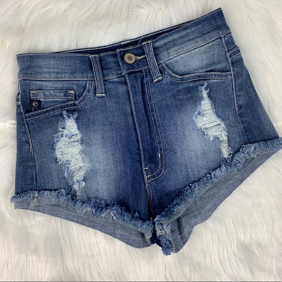 KanCan Pants - 🔥KANCAN🔥Distressed Blue Jean Denim Shorts XS NWT